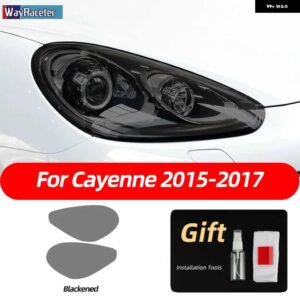 ポルシェ ヘッドライト フィルム テールライト ライトクリアスモークブラック TPU ステッカー カイエン 2015 2016 2017 ターボ 9 - Only Headlight 1