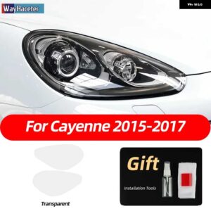 ポルシェ ヘッドライト フィルム テールライト ライトクリアスモークブラック TPU ステッカー カイエン 2015 2016 2017 ターボ 9 - Only Headlight 2