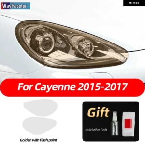 ポルシェ ヘッドライト フィルム テールライト ライトクリアスモークブラック TPU ステッカー カイエン 2015 2016 2017 ターボ 9 - Only Headlight 3