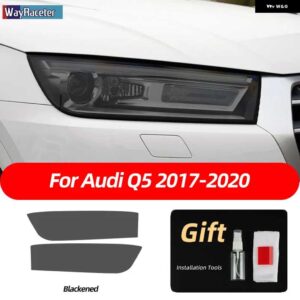 アウディ 2個 ヘッドライト フィルム クリアスモークブラック TPU ステッカー Q5 2009-ON SQ5 8R 年度 2021 2022 - Q5 18-20 B
