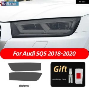 アウディ 2個 ヘッドライト フィルム クリアスモークブラック TPU ステッカー Q5 2009-ON SQ5 8R 年度 2021 2022 - SQ5 18-20 B
