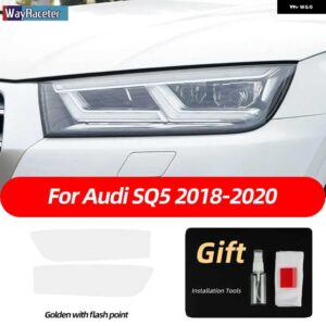 アウディ 2個 ヘッドライト フィルム クリアスモークブラック TPU ステッカー Q5 2009-ON SQ5 8R 年度 2021 2022 - SQ5 18-20 T