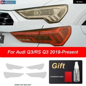 アウディ ヘッドライト フィルム ヘッドランプ テールライト クリア黒 TPU ステッカー Q3 F3 RSQ3 スポーツバック 2019-ON - The whole set G