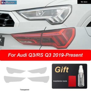 アウディ ヘッドライト フィルム ヘッドランプ テールライト クリア黒 TPU ステッカー Q3 F3 RSQ3 スポーツバック 2019-ON - The whole set T