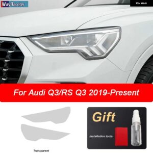 アウディ ヘッドライト フィルム ヘッドランプ テールライト クリア黒 TPU ステッカー Q3 F3 RSQ3 スポーツバック 2019-ON - Headlight T