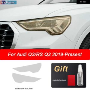 アウディ ヘッドライト フィルム ヘッドランプ テールライト クリア黒 TPU ステッカー Q3 F3 RSQ3 スポーツバック 2019-ON - Headlight G