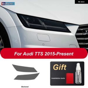 アウディ 2個 ヘッドライト フィルム ヘッドランプ クリア黒 TPU ステッカー TT TTS TTRS MK3 8S 2015-現在 - TTS Blackened