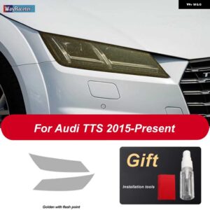 アウディ 2個 ヘッドライト フィルム ヘッドランプ クリア黒 TPU ステッカー TT TTS TTRS MK3 8S 2015-現在 - TTS Golden