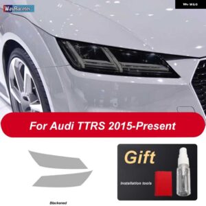 アウディ 2個 ヘッドライト フィルム ヘッドランプ クリア黒 TPU ステッカー TT TTS TTRS MK3 8S 2015-現在 - TTRS Blackened
