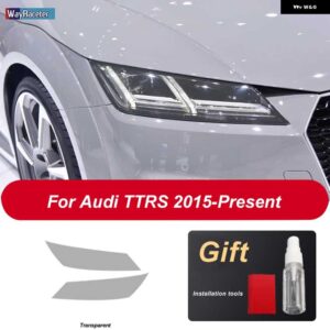 アウディ 2個 ヘッドライト フィルム ヘッドランプ クリア黒 TPU ステッカー TT TTS TTRS MK3 8S 2015-現在 - TTRS Transparent