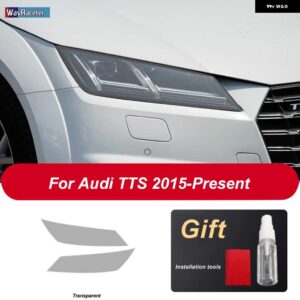 アウディ 2個 ヘッドライト フィルム ヘッドランプ クリア黒 TPU ステッカー TT TTS TTRS MK3 8S 2015-現在 - TTS Transparent