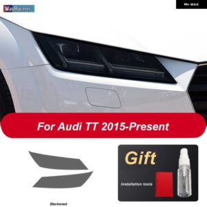 アウディ 2個 ヘッドライト フィルム ヘッドランプ クリア黒 TPU ステッカー TT TTS TTRS MK3 8S 2015-現在 - TT Blackened