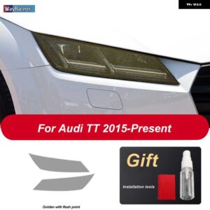 アウディ 2個 ヘッドライト フィルム ヘッドランプ クリア黒 TPU ステッカー TT TTS TTRS MK3 8S 2015-現在 - TT Golden