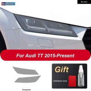 アウディ 2個 ヘッドライト フィルム ヘッドランプ クリア黒 TPU ステッカー TT TTS TTRS MK3 8S 2015-現在 - TT Transparent