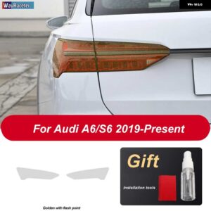 アウディ ヘッドライト フィルム ヘッドランプ テールライト クリア黒 TPU ステッカー A6 S6 C8 2019 2020 - Taillight G