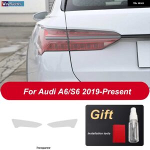 アウディ ヘッドライト フィルム ヘッドランプ テールライト クリア黒 TPU ステッカー A6 S6 C8 2019 2020 - Taillight T