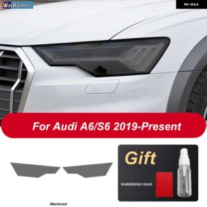アウディ ヘッドライト フィルム ヘッドランプ テールライト クリア黒 TPU ステッカー A6 S6 C8 2019 2020 - Headlight B