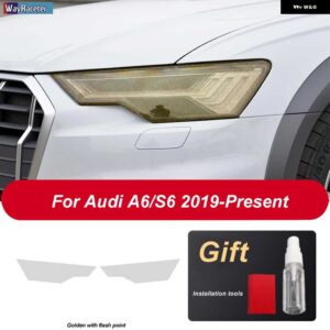 アウディ ヘッドライト フィルム ヘッドランプ テールライト クリア黒 TPU ステッカー A6 S6 C8 2019 2020 - Headlight G