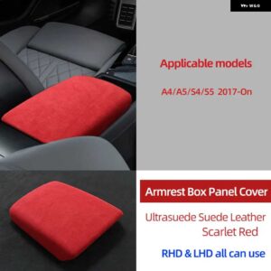 アウディ トップスエードラップ収納 アームレスト ボックス パネルトリムカバー A4 B9 S4 A5 S5 2017-ON - Scarlet Red