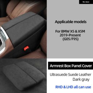 BMW トップスエードラップ アームレスト ボックス パネルトリムカバー X5 2019-22 G05 X5M F95 M パフォーマンス - Dark Gray