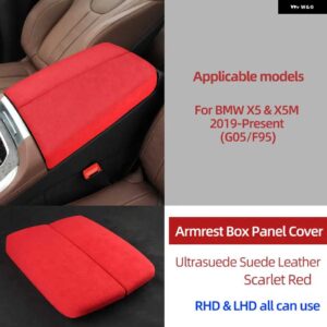 BMW トップスエードラップ アームレスト ボックス パネルトリムカバー X5 2019-22 G05 X5M F95 M パフォーマンス - Scarlet Red
