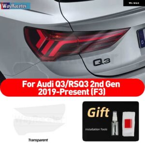 アウディ ヘッドライト フィルム テールライト ライトクリアスモークブラック TPU ステッカー Q3 スポーツバック 2022 RSQ3 F3 2021 2020 - Taillight one b