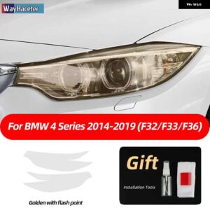 BMW 2個 ヘッドライト フィルム フロントライト クリアスモークブラック TPU ステッカー F32 F33 F36 4シリーズ M パフォーマンス - Color Name