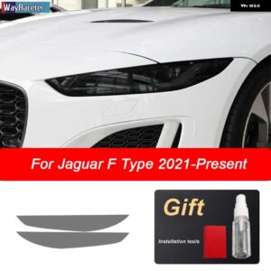 ジャガー 2個 ヘッドライト フィルム フロントスモークブラック TPU ステッカー XE XF XJ F タイプ I ペース E ペース F ペ - F Type 2021-On