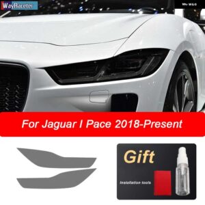 ジャガー 2個 ヘッドライト フィルム フロントスモークブラック TPU ステッカー XE XF XJ F タイプ I ペース E ペース F ペ - I Pace 18-On