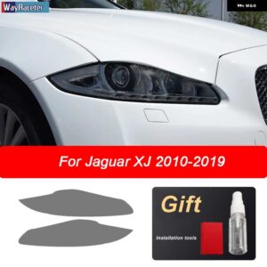 ジャガー 2個 ヘッドライト フィルム フロントスモークブラック TPU ステッカー XE XF XJ F タイプ I ペース E ペース F ペ - XJ 10-19
