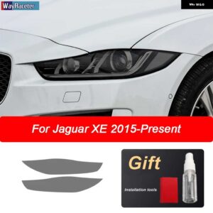 ジャガー 2個 ヘッドライト フィルム フロントスモークブラック TPU ステッカー XE XF XJ F タイプ I ペース E ペース F ペ - XE 15-On