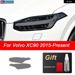 ボルボ ヘッドライト フィルム スモークブラックフロントライト TPU ステッカー XC40 XC60 XC90 S60 S90 V60 V90 2020 - xc90