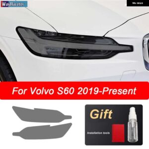 ボルボ ヘッドライト フィルム スモークブラックフロントライト TPU ステッカー XC40 XC60 XC90 S60 S90 V60 V90 2020 - s60　2019-on