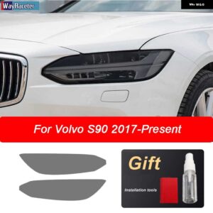 ボルボ ヘッドライト フィルム スモークブラックフロントライト TPU ステッカー XC40 XC60 XC90 S60 S90 V60 V90 2020 - s90　2017-on