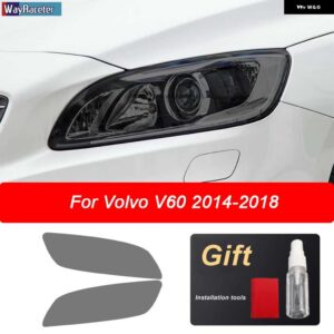 ボルボ ヘッドライト フィルム スモークブラックフロントライト TPU ステッカー XC40 XC60 XC90 S60 S90 V60 V90 2020 - v60　2014-2018