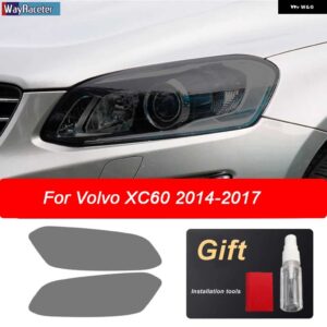 ボルボ ヘッドライト フィルム スモークブラックフロントライト TPU ステッカー XC40 XC60 XC90 S60 S90 V60 V90 2020 - xc60　2014-2017