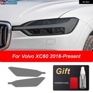 ボルボ ヘッドライト フィルム スモークブラックフロントライト TPU ステッカー XC40 XC60 XC90 S60 S90 V60 V90 2020 - xc60　2018-on