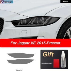 ジャガー 2個 ヘッドライト フィルム ビニールクリア黒 TPU ステッカー XE X760 2016-192020 - Blackened