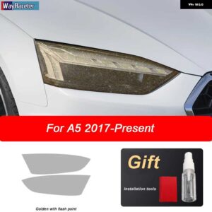 アウディ 2個 ヘッドライト フィルム ビニールクリア黒 TPU ステッカー A5 8T 8F 8W6 S5 RS5 2012-現在 - A5 17-On G