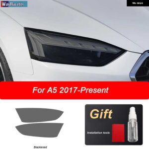 アウディ 2個 ヘッドライト フィルム ビニールクリア黒 TPU ステッカー A5 8T 8F 8W6 S5 RS5 2012-現在 - A5 17-On B