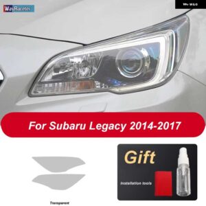 スバル 2個 ヘッドライト フィルム ヘッドランプ 修復クリア黒 TPU ステッカー レガシィ 2014-2017 - Transparent