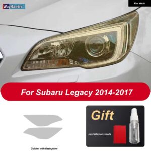 スバル 2個 ヘッドライト フィルム ヘッドランプ 修復クリア黒 TPU ステッカー レガシィ 2014-2017 - Golden