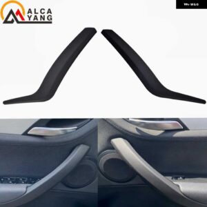 BMW X1 E84 2010-16 インナー ドアプル ハンドルトリムカバー - Black 2pcs