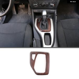 BMW ABS カーボンカースタイリングコンソールギアパネルフレームコンソールギアシフトパネルカバー トリム X1 E84 2010-2015 - Pine wood grain 2