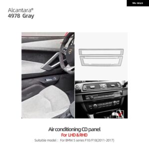 BMW アルカンターラ 5 シリーズ F10 F18 カーセンターコンソール CD パネルカバー トリム M パフォーマンス ステッカー インテリア スタイリング - Classic Gray 4978