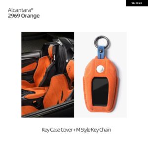 BMW アルカンターラキーケースカバー キーチェーン 5 7 シリーズ G11 G12 G30 G31 G32 I8 I12 I15 G01 X3 G02 X4 G05 X5 G07 X7 - Alcantara Orange M