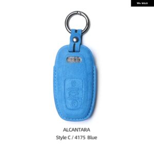 アウディ アルカンターラキーケースカバー シェル A1 A3 8P 8Y A4 A5 A6 C7 A7 S3 S7 S8 R8 Q2 Q3 Q5 Q7 Q8 SQ5 TT RS3 RS6 - Style C Blue