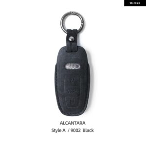 アウディ アルカンターラキーケースカバー シェル A1 A3 8P 8Y A4 A5 A6 C7 A7 S3 S7 S8 R8 Q2 Q3 Q5 Q7 Q8 SQ5 TT RS3 RS6 - Style A Black