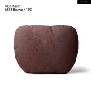 アウディ BMW アルカンターラ 車用ピロー ヘッドレスト ネック サポート クッション 汎用 車用ピローレスト クッション メルセデス ポルシェ マツダ テスラ - Brown 6833 1PC