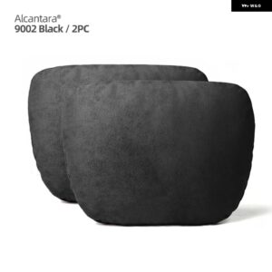 アウディ BMW アルカンターラ 車用ピロー ヘッドレスト ネック サポート クッション 汎用 車用ピローレスト クッション メルセデス ポルシェ マツダ テスラ - Alcantara 9002 2PC